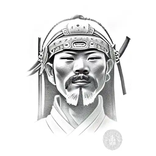 Samurai Warrior With Temples