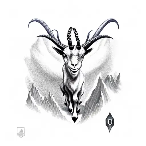 Demon Goat On A Cliff