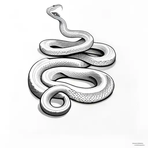 Snake With A Book And Flowers