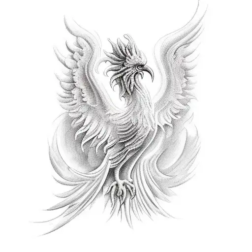 A Reimagined Renaissance Painting Featuring A Powerful Phoenix Rising From The Ashes