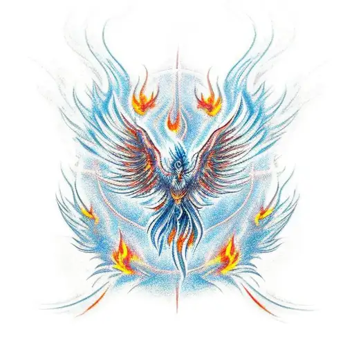 A Flaming Phoenix Rising From The Ashes With A Powerful And Imposing Presence