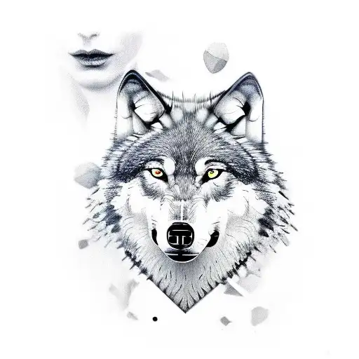 Wolf With Two Face One Black And One White
