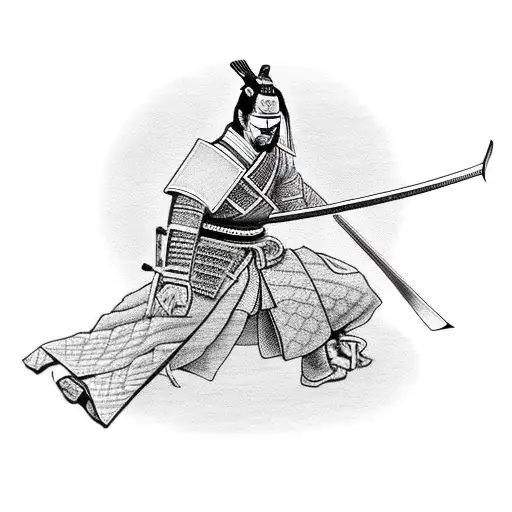 A Samurai Holding A Katana With A Human Heart At Its Tip