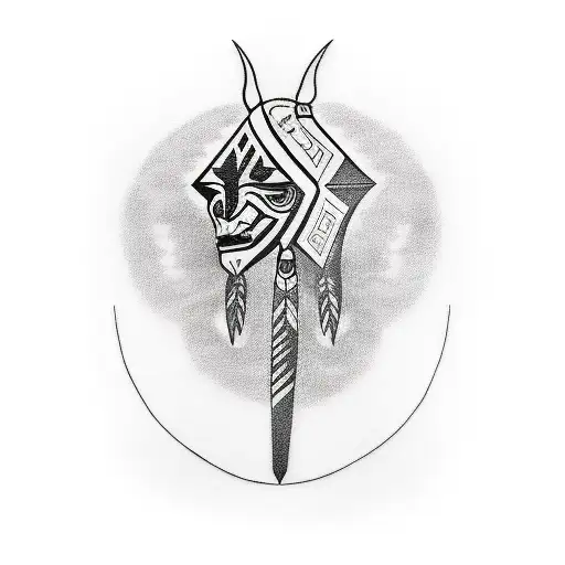 A Minimalist Tattoo Of An Indigenous Warrior Practicing Krav Maga