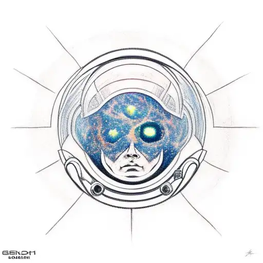 Astronaut With A Supernova In The Reflection Of His Helmet