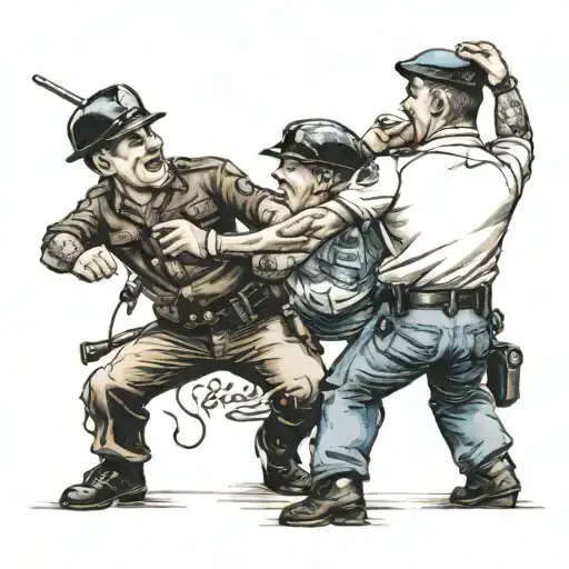 Skinheads Fighting With Police