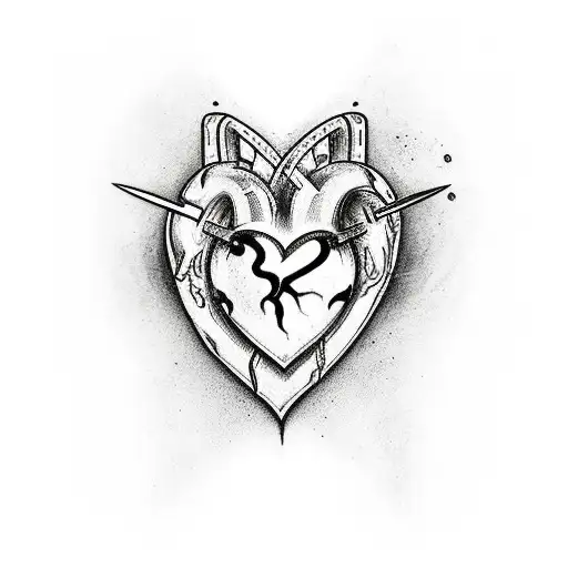 A Heart With Multiple Stabbing Wounds A With A Dagger Just One Cm Stabbing It