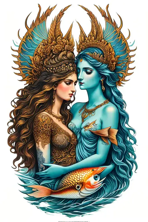 Virgo Goddess And Pisces Goddess Combined