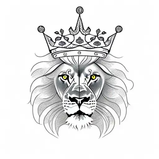Lion With A Crown And A Flowers