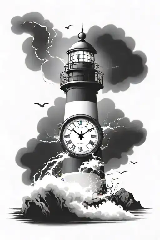 Lighthouse Storm Clock