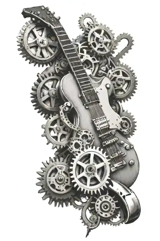 Guitar And Gears And Car Parts
