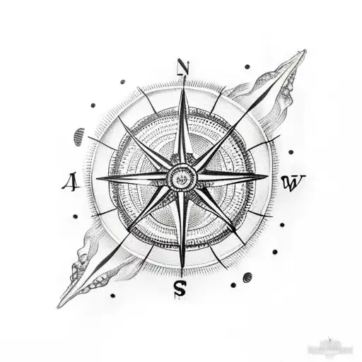 Jellyfish Flowing Around A Compass