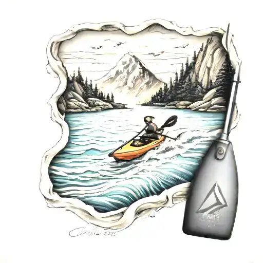 Waves And Mountain Kayak