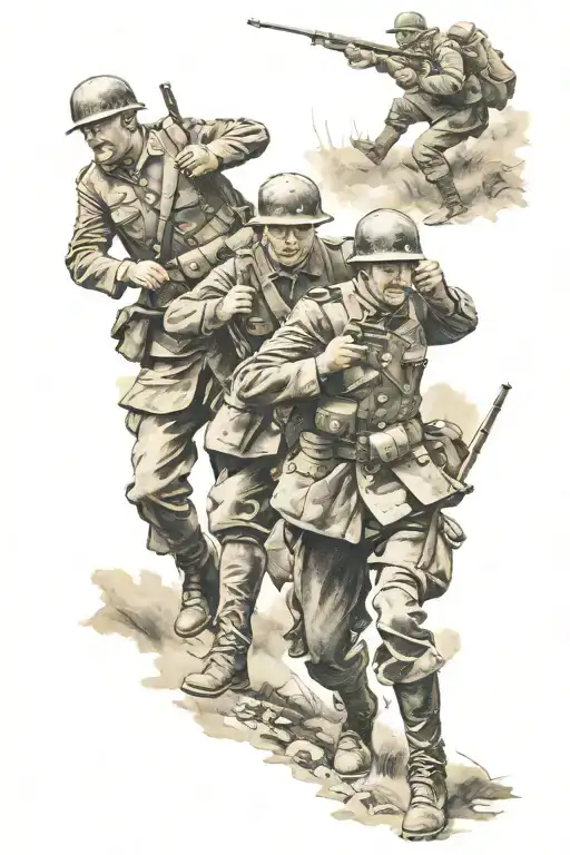 World War 1 German Soldiers Fighting Celtic Soldiers