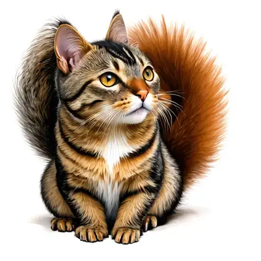 Cat Sitting And Watching A Squirrel