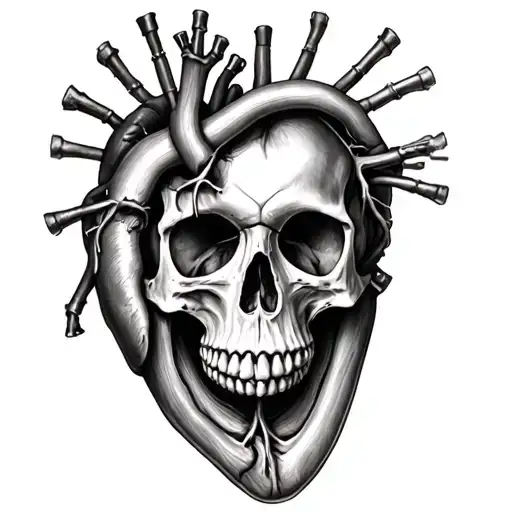 Skull Heart Organ Donation Tatoo