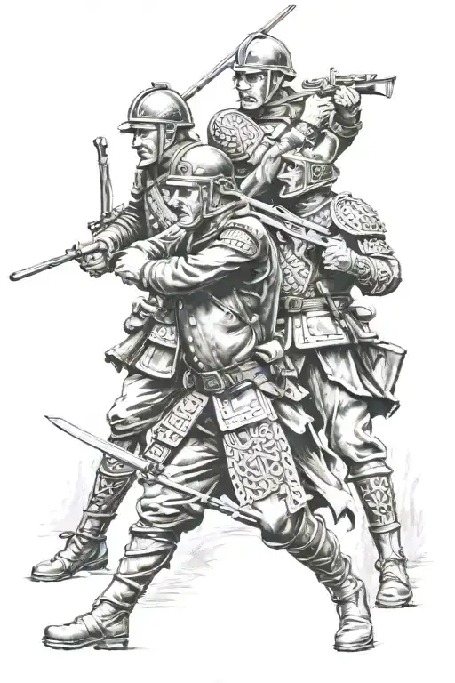Celtic Soldiers Fighting Germans