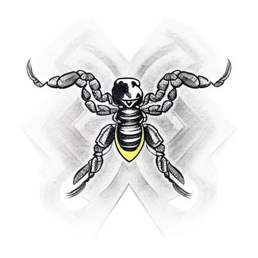 Scorpion With Tail Wrapped Around A Cross