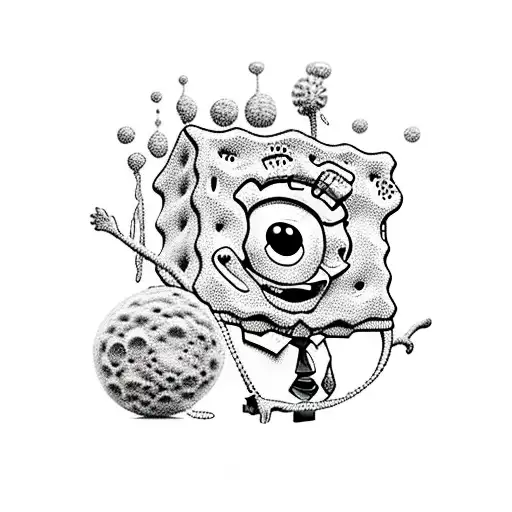 Spongebob And Sandy And Patrik In Moon