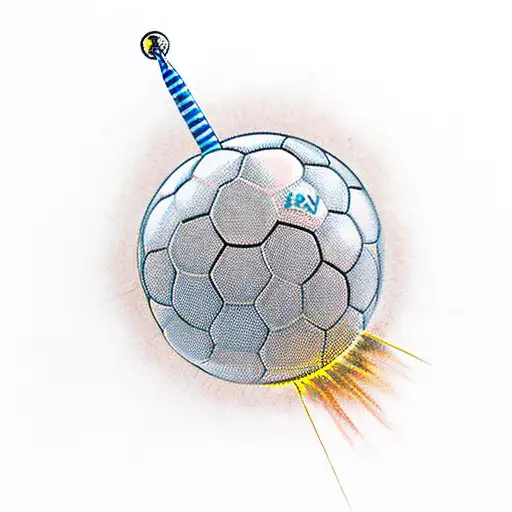 A Dart Hitting A Soccer Ball Bullseye