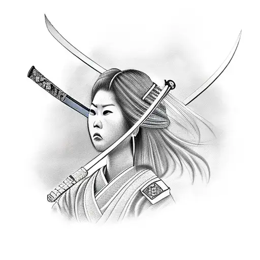 Woman Samurai With Katana