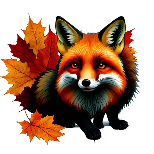 Pumpkin Acorn Fall Autumn Colored Leaves Fox