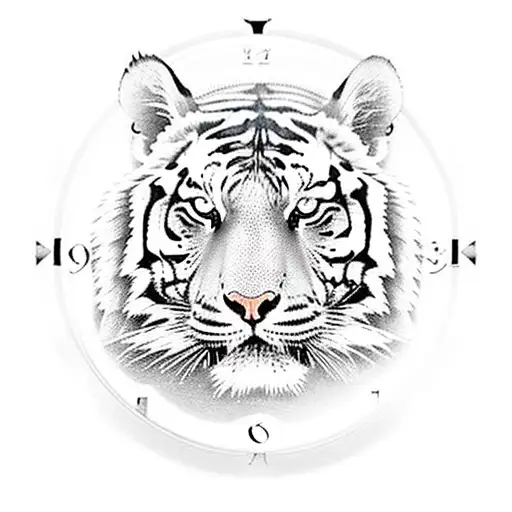 Tiger Inside A Clock