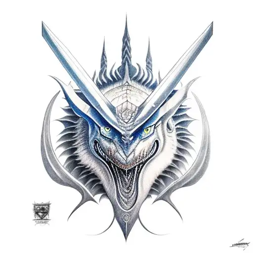 Shruikan From Eragon With An Ax In The Background