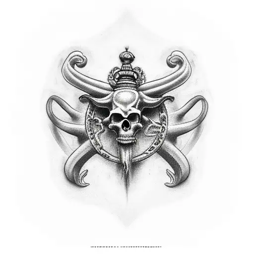 Momento Mori And Baphomet Tattoo 3D