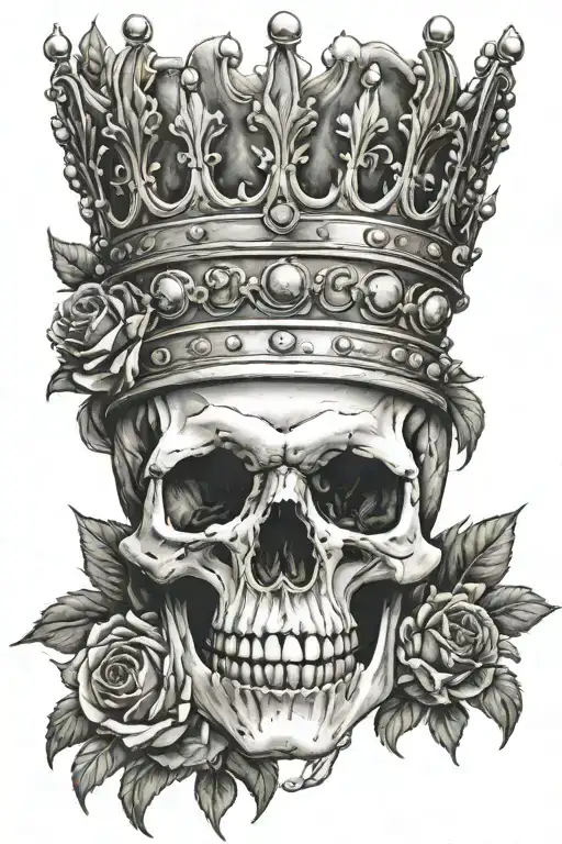 Skull With Queens Crown Made