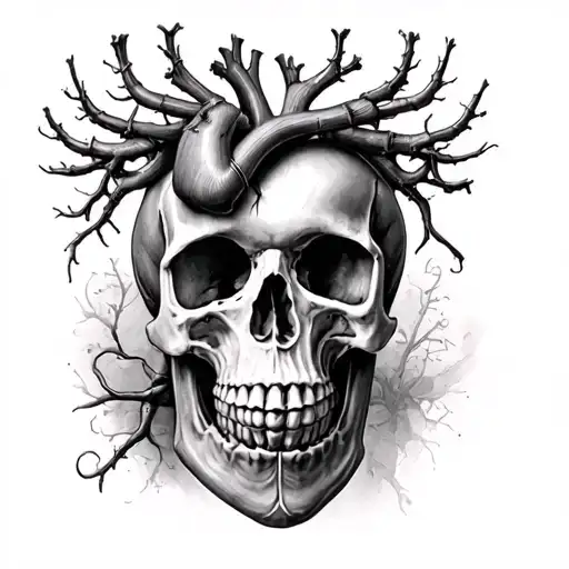 Skull Heart Organ Donation Tatoo