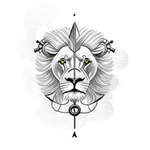 Lion With Anchor With Compass