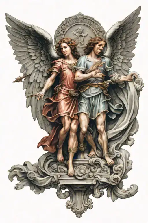 Saint Micheal And Saint Raphael Angel