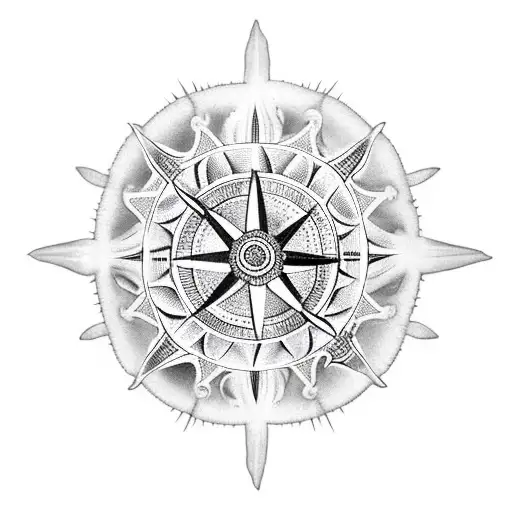 Jellyfish Behind A Compass