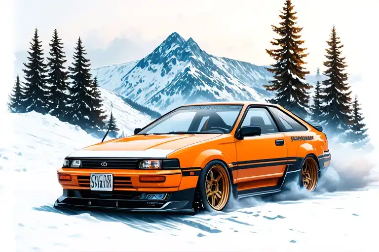 Toyota Treeno Ae86 Drift Mountain With Snow