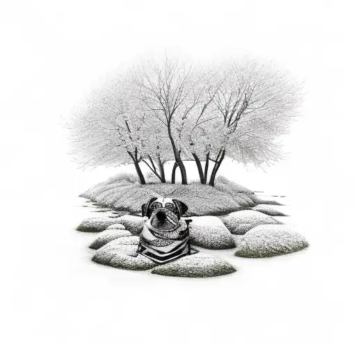 Outdoors With Trees And Dog