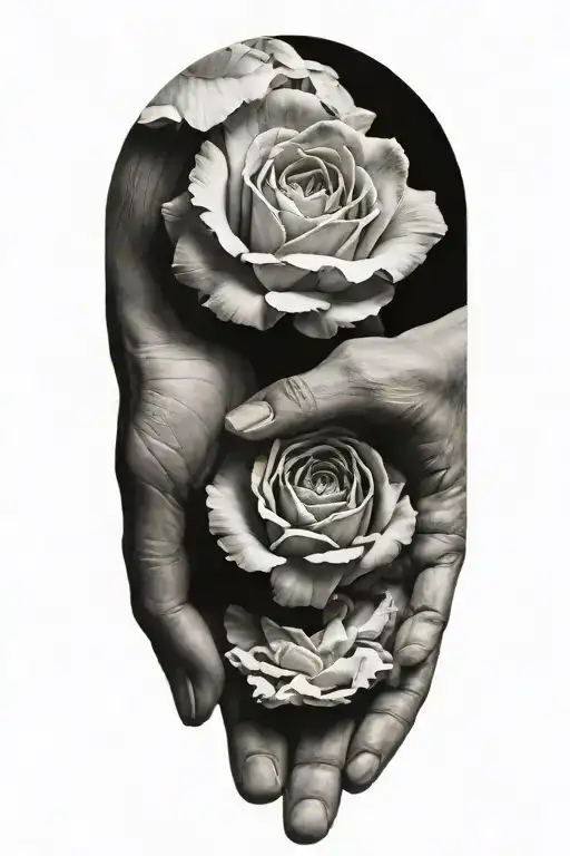 Two Hands Holding Lisianthus
