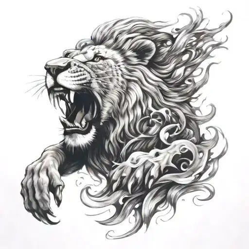 A Lion Rising From The Ashes Like A Phoenix