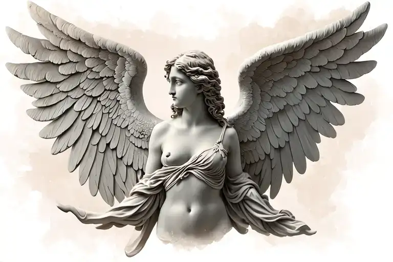 Angel With Wings Made Of Wax