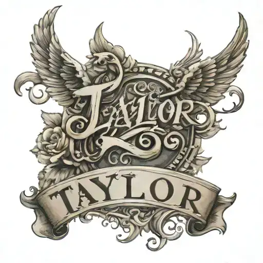 Script Text Of The Name Taylor