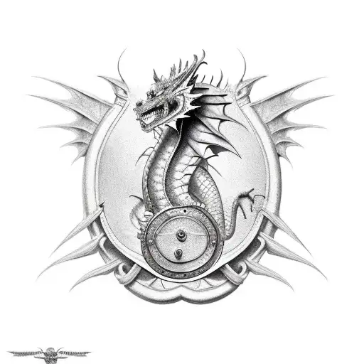 Dragon Around A Shield