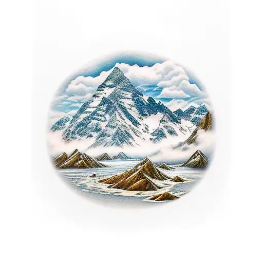 Mountain Range With River