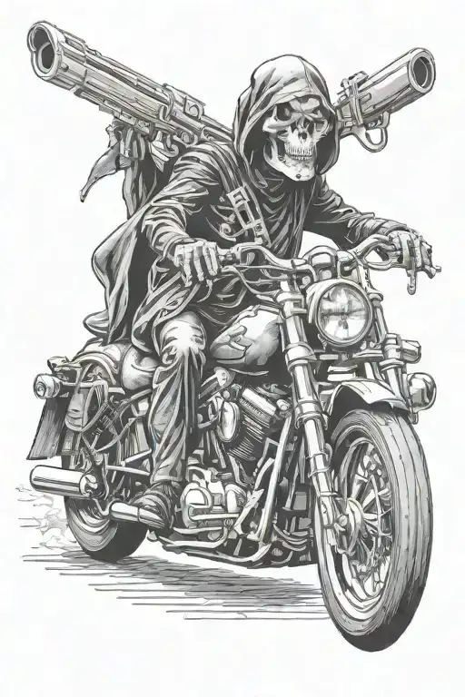 Grim Reaper Motorcycle Double Barrel Shotgun