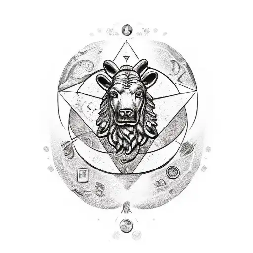 Black And White Hercules Head With Circle Of Zodiac Signs In The Background