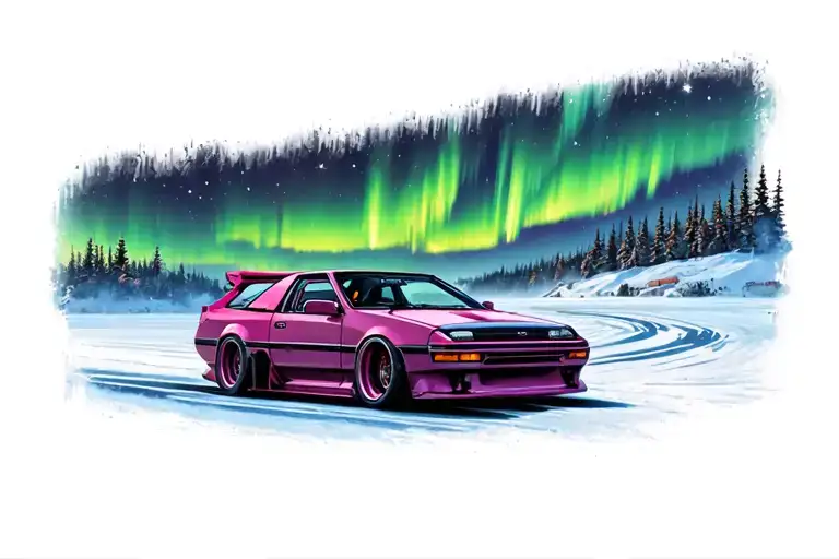 Toyota Treeno Ae86 Initial Drift Under The Northern Lights