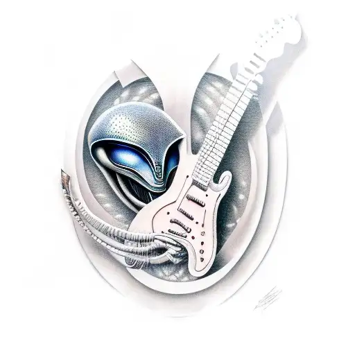 Alien Playing Fender Guitar
