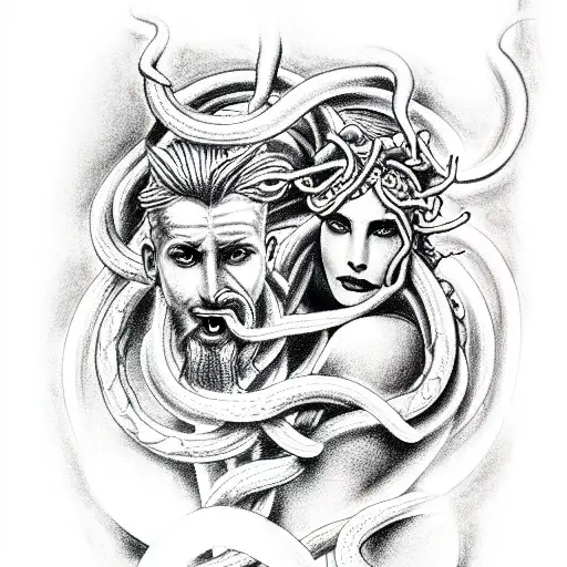 Zeus And Medusa Gargona