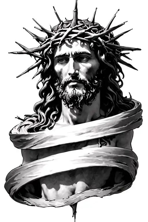 Jesus Crown Of Thorns Banner Wrapped