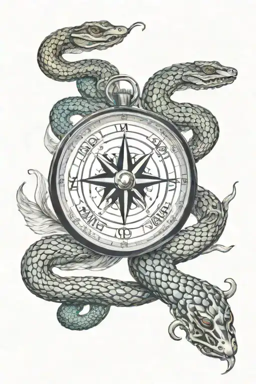 Compass And Snake Coiling