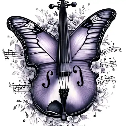 Violin Key Music Elements Butterfly